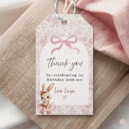 Etiqueta de agradecimiento para conejito de cumple