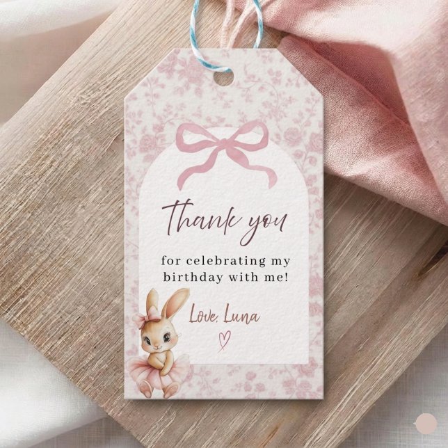 Etiqueta de agradecimiento para conejito de cumple (Subido por el creador)