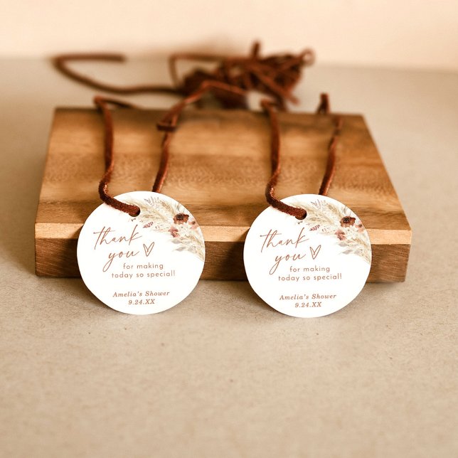 Etiqueta de agradecimiento para ducha Boho con hie (Subido por el creador)