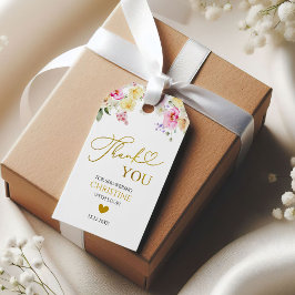 Etiqueta de agradecimiento para ducha de novia flo