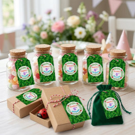 Etiqueta de agradecimiento para fiesta caprichosa 