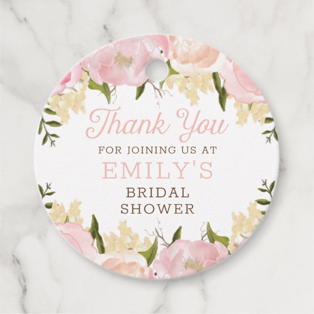 Etiqueta de agradecimiento para fiesta de shower n (Anverso)