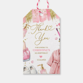 Etiqueta de agradecimiento para la fiesta de spa d