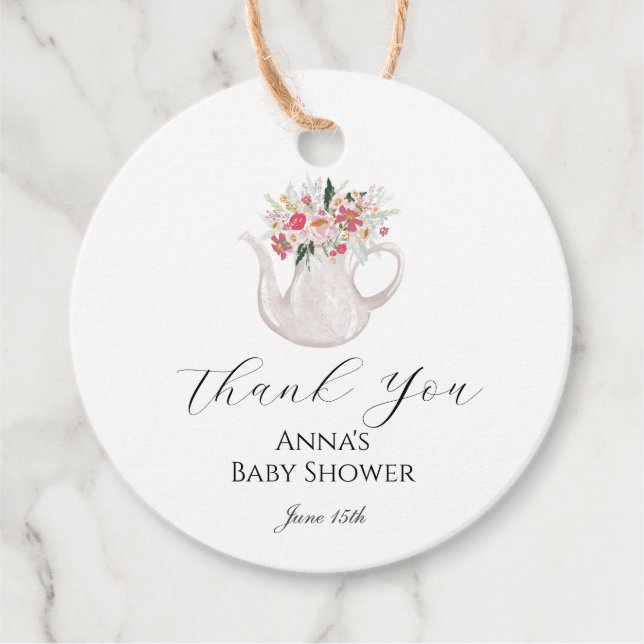 Etiqueta de agradecimiento para la fiesta del té e (Anverso)