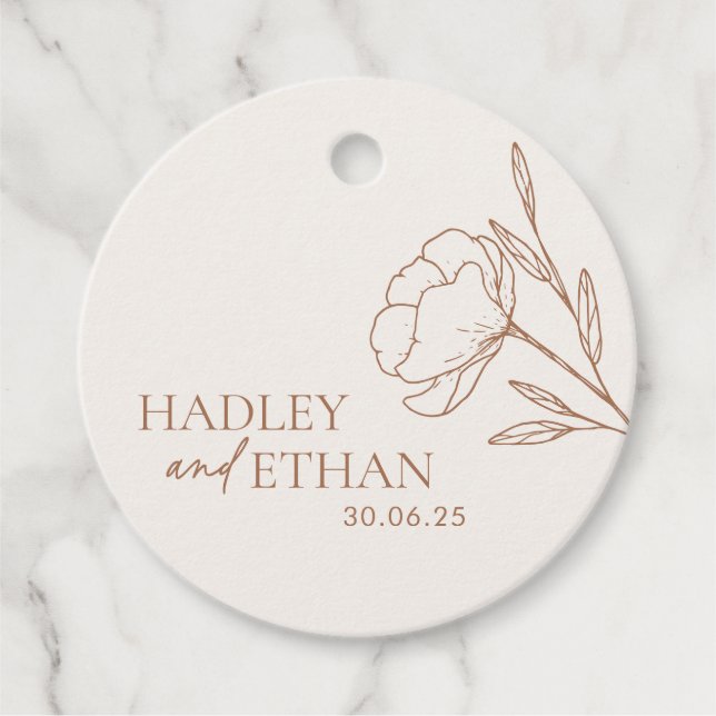 Etiqueta de agradecimiento para regalo de boda Min (Anverso)