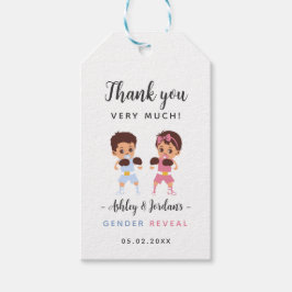 Etiqueta de agradecimiento para revelación de géne