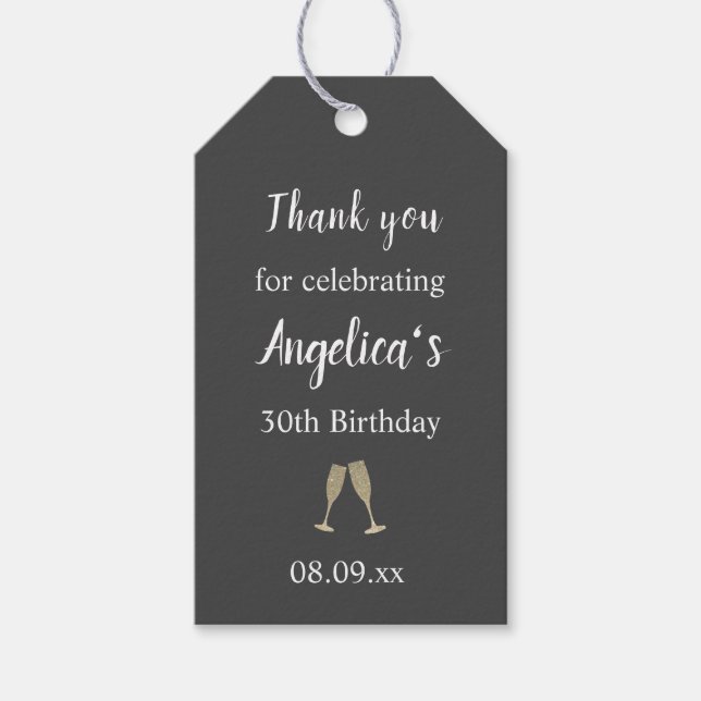 Etiqueta de agradecimiento por celebración de cump (Anverso)