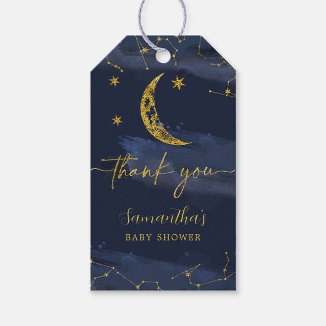 Etiqueta de agradecimiento por cielo nocturno sobr (Anverso)