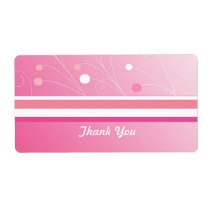 Etiqueta de agradecimiento rosa moderna