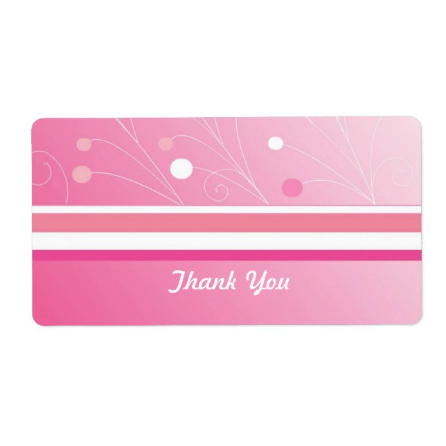 Etiqueta de agradecimiento rosa moderna (Frente)