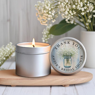 Etiqueta de agradecimiento rústica de tarro de mas