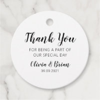 Etiqueta de agradecimiento simple para boda