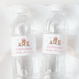 Etiqueta de agua Baby Shower para animales de bosq