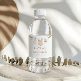 Etiqueta de agua de Baby Shower de Clothesline Chi