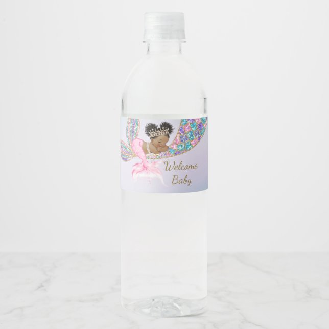 Etiqueta de agua de la ducha de sirena para bebés, (Anverso)