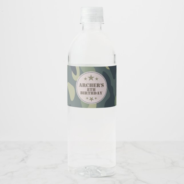 Etiqueta de agua del ejército, camuflaje (Anverso)