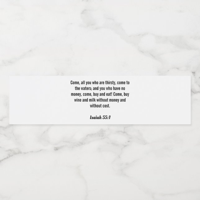 Etiqueta de agua Isaiah 55:1 (Etiqueta única)