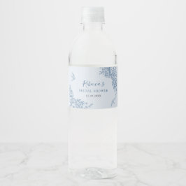 Etiqueta de agua para baby shower en dusty blue ch