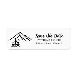 Etiqueta de Ahorro de Fecha de Boda en Montañas Rú