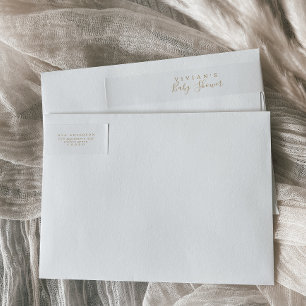 Etiqueta de ajuste Baby Shower de oro minimalista