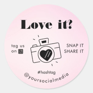 Etiqueta de ajuste de amor rosa pálido Compartir c