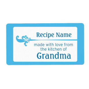 Etiqueta de alimento azul