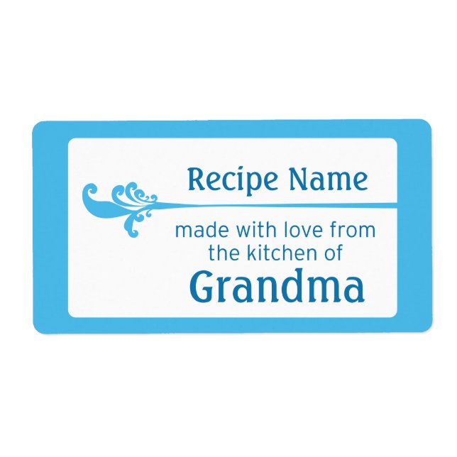 Etiqueta de alimento azul (Frente)