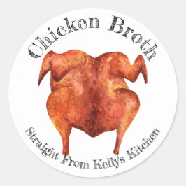 Etiqueta de alimento de caldo de pollo para negoci