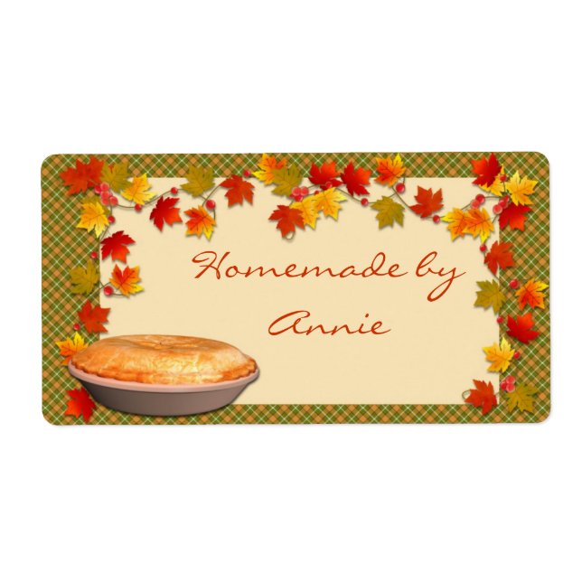 Etiqueta de alimento de otoño (Frente)