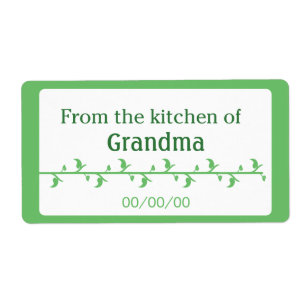 Etiqueta de alimento verde