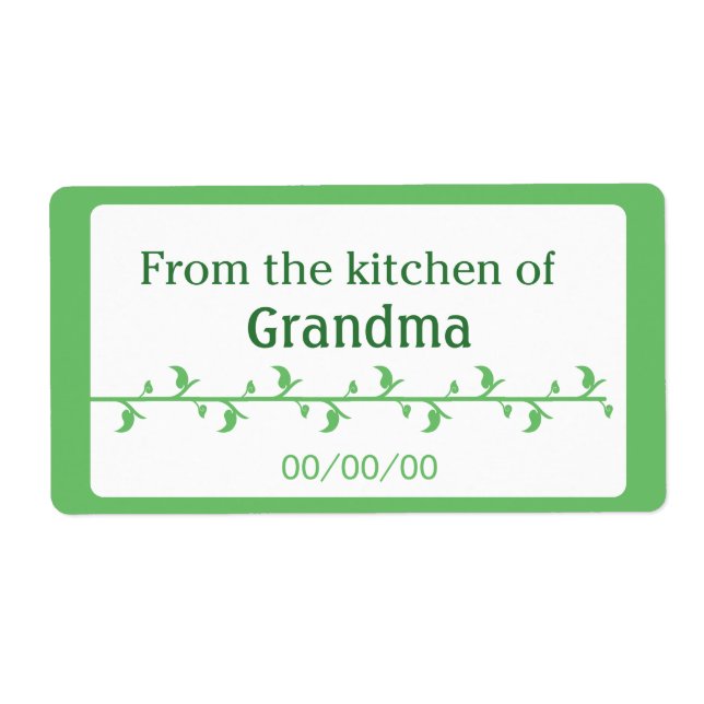 Etiqueta de alimento verde (Frente)