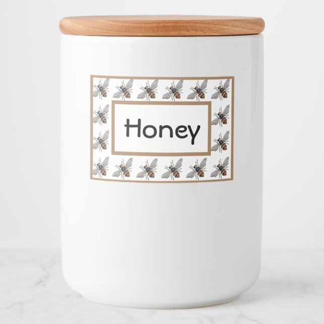 Etiqueta de alimentos de Honey Bee Jar (Anverso)
