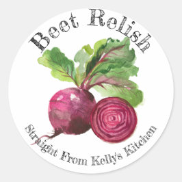 Etiqueta de alimentos de remolacha para negocio de