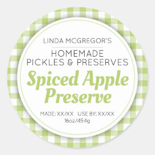 Etiqueta de alimentos de tarro verde de mermelada 