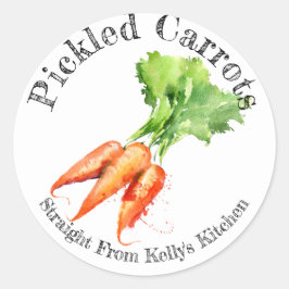 Etiqueta de alimentos de zanahorias encurtidas par