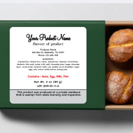 Etiqueta de alimentos para algodón de Tennessee