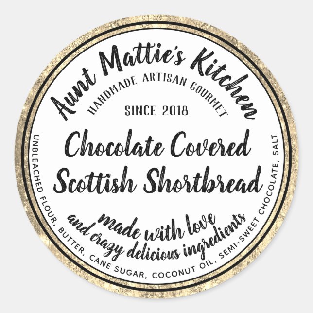 Etiqueta de alimentos para ingredientes de Gourmet (Anverso)