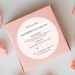 Etiqueta de alimentos para ingredientes rosas y al