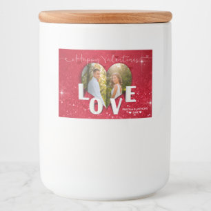 Etiqueta de alimentos Purpurina rojo de foto cardí