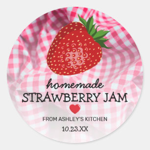 Etiqueta de alimentos Vintage Strawberry Jam Jar