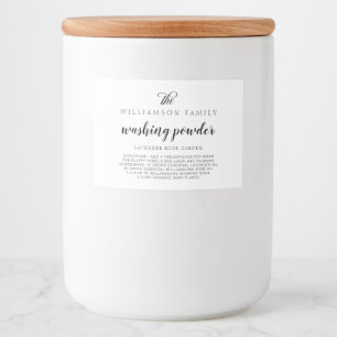 Etiqueta de almacenamiento de productos en blanco