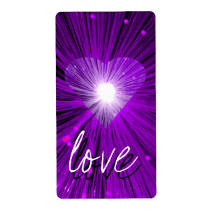 Etiqueta de 'amor' de Purple Heart