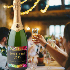 Etiqueta de Año Nuevo de Personalizado espumoso