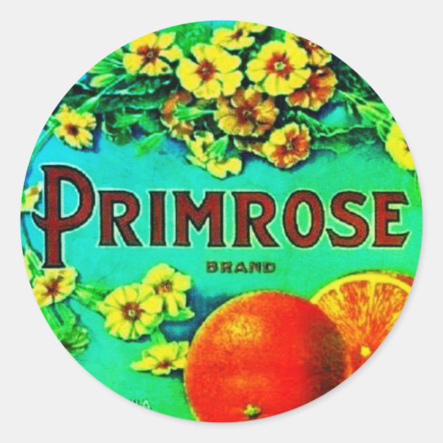 Etiqueta de anuncio de frutas de naranjas vintage (Anverso)