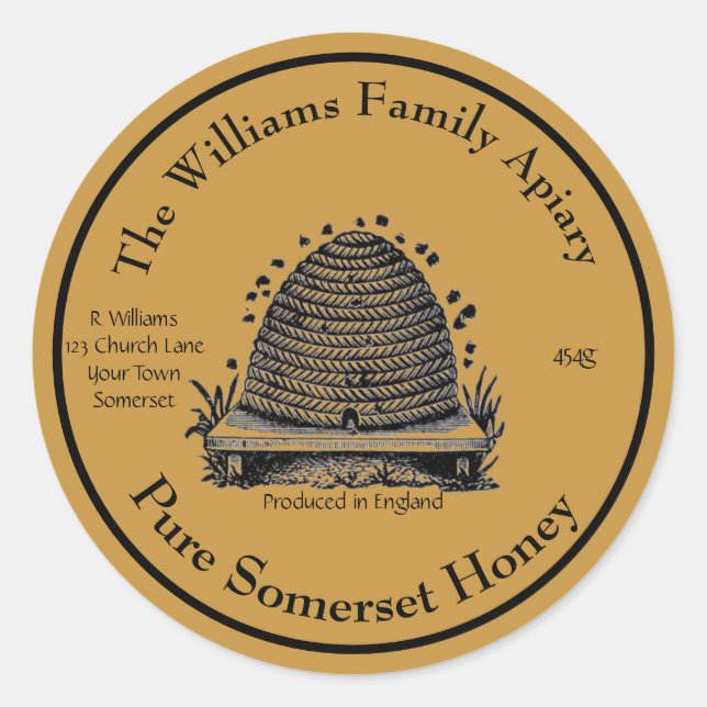 Etiqueta de Apio de Miel de abeja | Miel inglesa (Anverso)