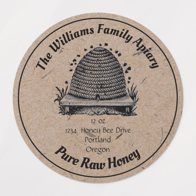 Etiqueta de Apio de Miel de abeja | Miel pura crud (Diseño 2)