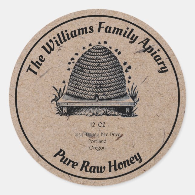 Etiqueta de Apio de Miel de abeja | Miel pura crud (Anverso)