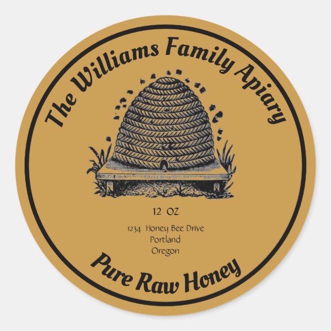 Etiqueta de Apio de Miel de abeja | Miel pura crud (Anverso)