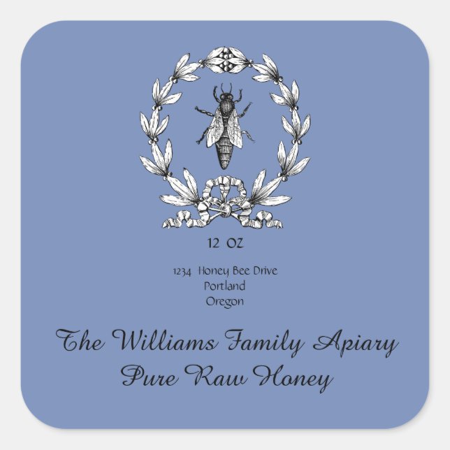 Etiqueta de Apio de Miel de abeja | Miel pura crud (Anverso)