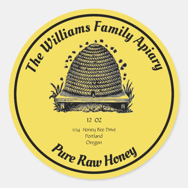 Etiqueta de Apio de Miel de abeja | Miel pura crud (Anverso)